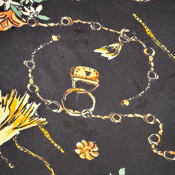 Fame and Partners Black Floral Maxi Gown Bell Sleeves, Queen Ann style neckline - Picture 9 of 13